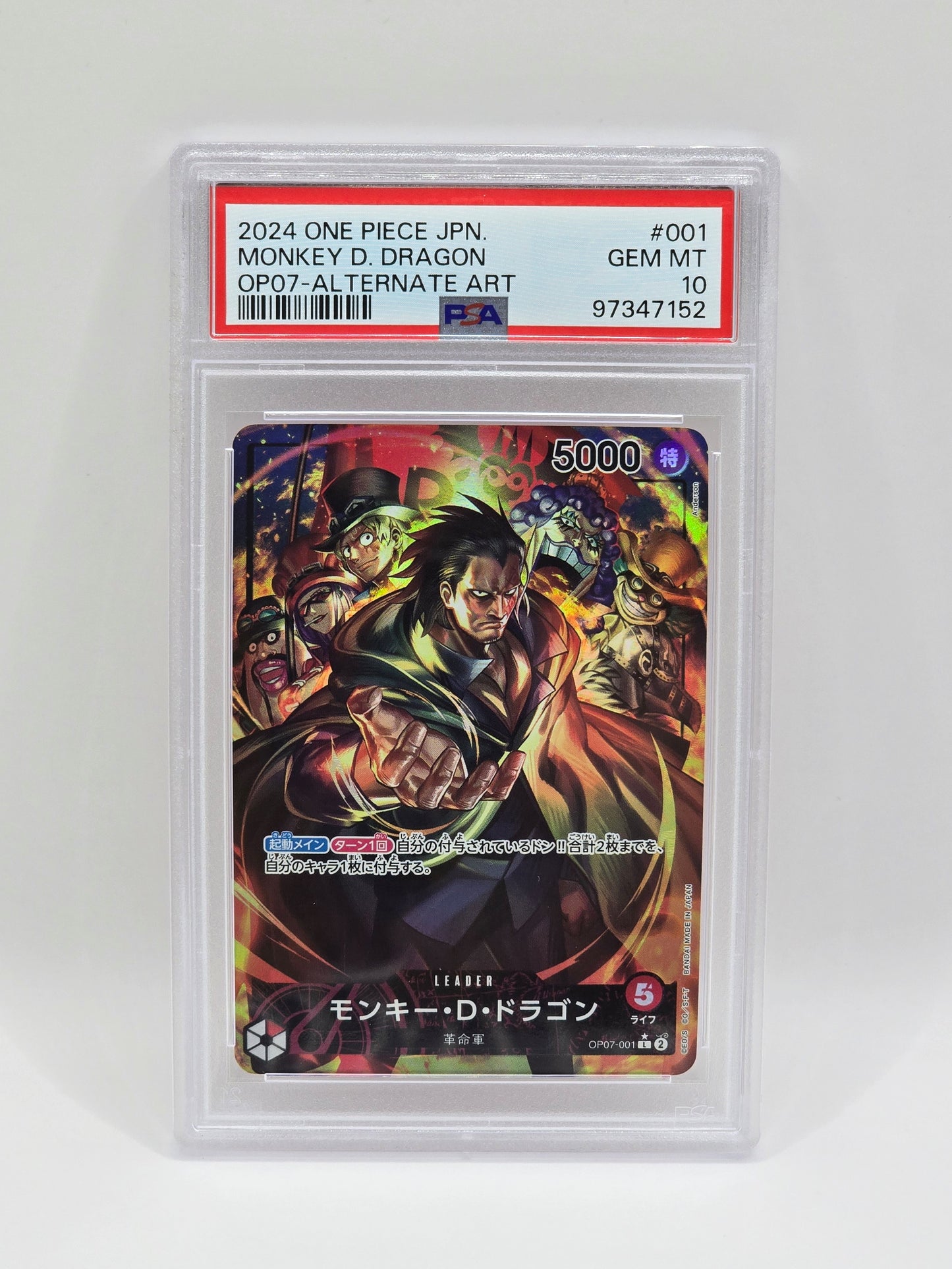 Monkey D. Dragon OP07-001 Alt Art - PSA 10