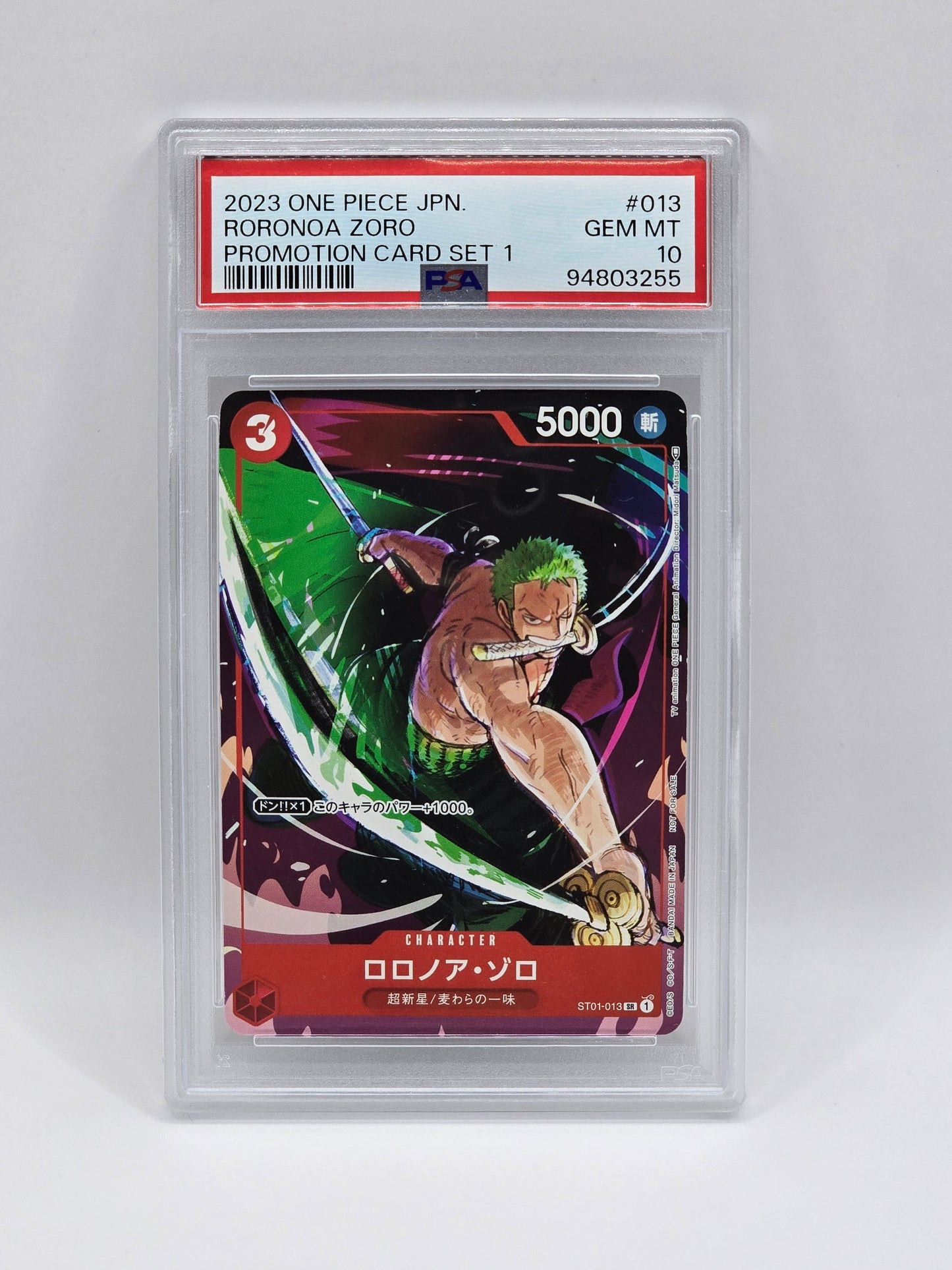 Roronoa Zoro ST01-013 Promo Card Set 1 - PSA 10